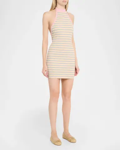 AMIRI MA Striped Rib Halter Mini Dress | Thumbnail 4 AMIRI MA Striped Rib Halter Mini Dress | Thumbnail 4