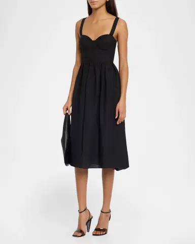 L'Agence Tiani Bustier Linen-Blend Dress | Thumbnail 4 L'Agence Tiani Bustier Linen-Blend Dress | Thumbnail 4