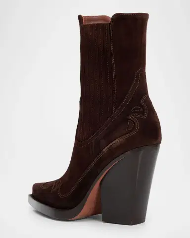 Paris Texas 0mm Dallas Suede Western Ankle Boots | Thumbnail 4 Paris Texas 0mm Dallas Suede Western Ankle Boots | Thumbnail 4
