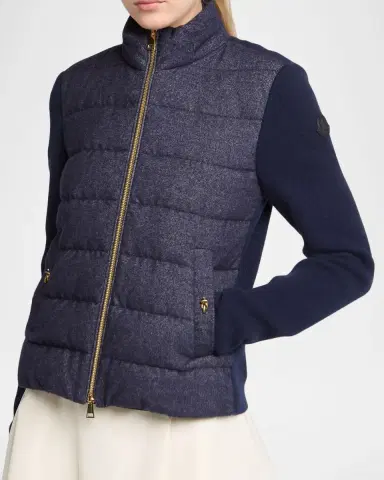 Moncler Genius Wool & Cashmere Padded Zip-Up Cardigan | Thumbnail 4 Moncler Genius Wool & Cashmere Padded Zip-Up Cardigan | Thumbnail 4