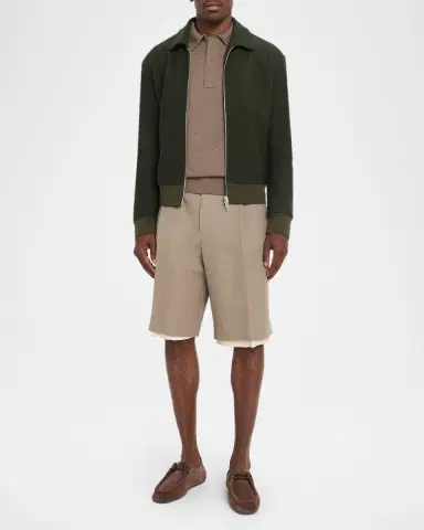 Jil Sander Men 's Wool Zip Polo Sweater | Thumbnail 2 Jil Sander Men 's Wool Zip Polo Sweater | Thumbnail 2