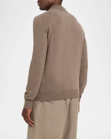 Jil Sander Men 's Wool Zip Polo Sweater | Thumbnail 3 Jil Sander Men 's Wool Zip Polo Sweater | Thumbnail 3