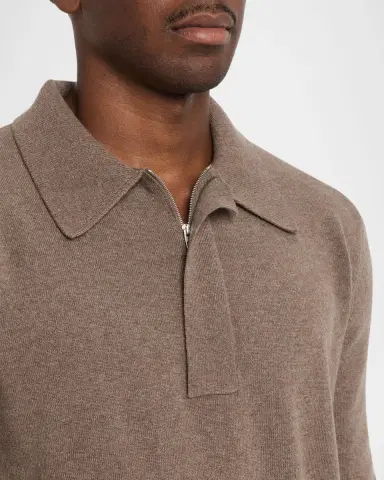 Jil Sander Men 's Wool Zip Polo Sweater | Thumbnail 5 Jil Sander Men 's Wool Zip Polo Sweater | Thumbnail 5