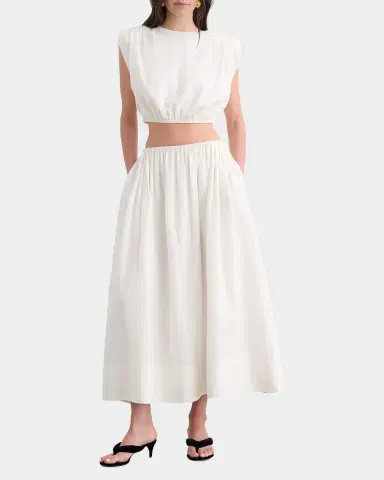 Toccin Imogen Linen-Cotton Midi Skirt | Thumbnail 2 Toccin Imogen Linen-Cotton Midi Skirt | Thumbnail 2