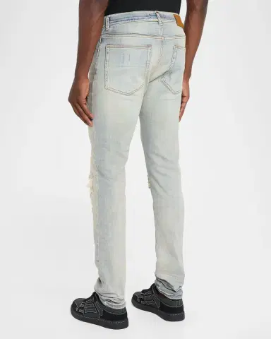 AMIRI Men's Studded Rip and Repair Black Denim Skinny Jeans | Thumbnail 3 AMIRI Men's Studded Rip and Repair Black Denim Skinny Jeans | Thumbnail 3