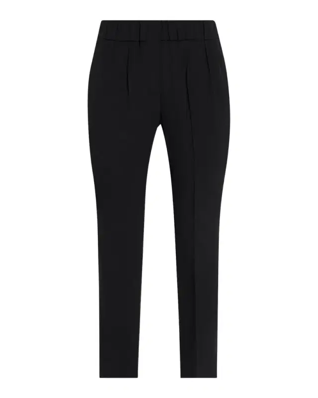 Silk Crepe Slim-Leg Ankle Pull-On Pants Silk Crepe Slim-Leg Ankle Pull-On Pants