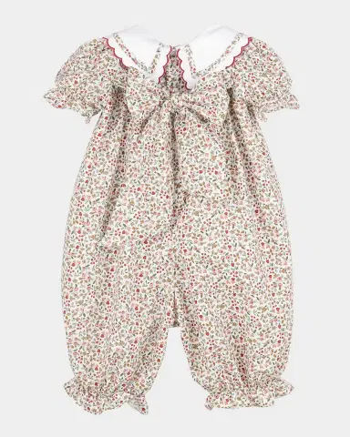 Luli & Me Girl 's Floral Cotton Longall, Size 6M-18M | Thumbnail 2 Luli & Me Girl 's Floral Cotton Longall, Size 6M-18M | Thumbnail 2