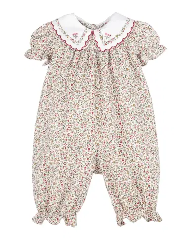 Luli & Me Girl 's Floral Cotton Longall, Size 6M-18M | Thumbnail 3 Luli & Me Girl 's Floral Cotton Longall, Size 6M-18M | Thumbnail 3