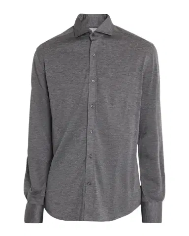 Brunello Cucinelli Men's Silk and Cotton Jersey Long-Sleeve Polo Shirt | Thumbnail 1 Brunello Cucinelli Men's Silk and Cotton Jersey Long-Sleeve Polo Shirt | Thumbnail 1