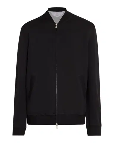 Brunello Cucinelli Men's Bomber Full-Zip Sweatshirt | Thumbnail 1 Brunello Cucinelli Men's Bomber Full-Zip Sweatshirt | Thumbnail 1