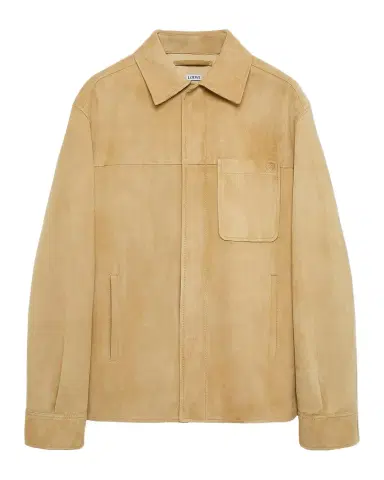 Loewe Men's Suede Drop-Shoulder Overshirt | Thumbnail 1 Loewe Men's Suede Drop-Shoulder Overshirt | Thumbnail 1