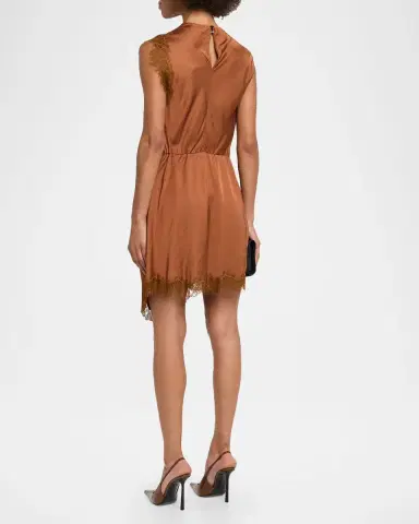 A.L.C. Dion Draped Satin Lace Mini Dress | Thumbnail 3 A.L.C. Dion Draped Satin Lace Mini Dress | Thumbnail 3
