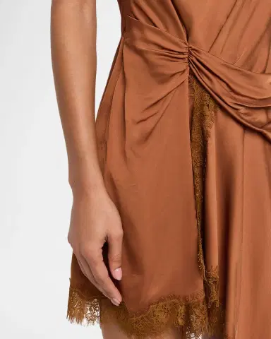 A.L.C. Dion Draped Satin Lace Mini Dress | Thumbnail 5 A.L.C. Dion Draped Satin Lace Mini Dress | Thumbnail 5