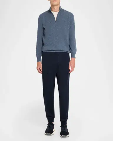 Brunello Cucinelli Men's Cashmere Quarter-Zip Sweater | Thumbnail 2 Brunello Cucinelli Men's Cashmere Quarter-Zip Sweater | Thumbnail 2