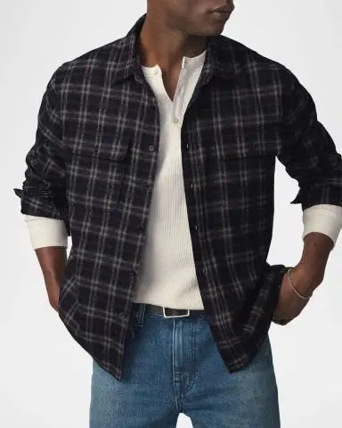 Joe 's Jeans Men 's Plaid Double-Pocket Button-Down Shirt | Thumbnail 4 Joe 's Jeans Men 's Plaid Double-Pocket Button-Down Shirt | Thumbnail 4