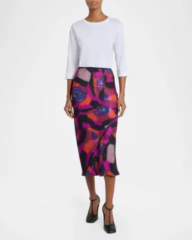 Dries Van Noten Marbled Clay Printed Twill Midi Skirt | Thumbnail 2 Dries Van Noten Marbled Clay Printed Twill Midi Skirt | Thumbnail 2