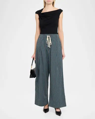A.L.C. James Striped Cotton Drawstring Pants | Thumbnail 2 A.L.C. James Striped Cotton Drawstring Pants | Thumbnail 2