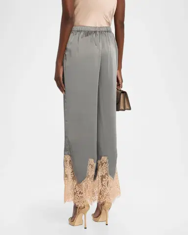 L'Agence Mirel Lace-Trim Satin Pants | Thumbnail 3 L'Agence Mirel Lace-Trim Satin Pants | Thumbnail 3