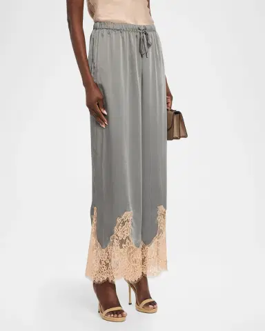 L'Agence Mirel Lace-Trim Satin Pants | Thumbnail 4 L'Agence Mirel Lace-Trim Satin Pants | Thumbnail 4