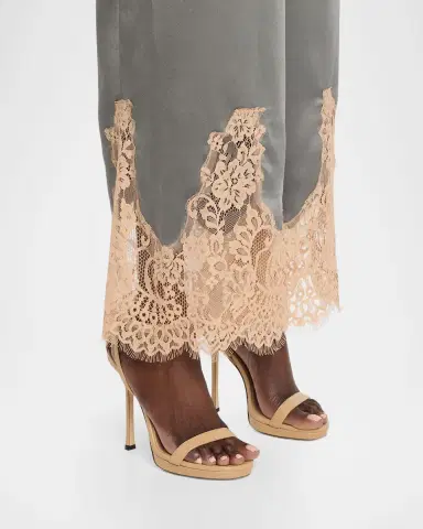 L'Agence Mirel Lace-Trim Satin Pants | Thumbnail 5 L'Agence Mirel Lace-Trim Satin Pants | Thumbnail 5