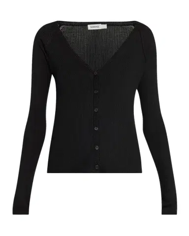 SIMKHAI Darlene Ribbed Silk-Cashmere Cardigan | Thumbnail 1 SIMKHAI Darlene Ribbed Silk-Cashmere Cardigan | Thumbnail 1