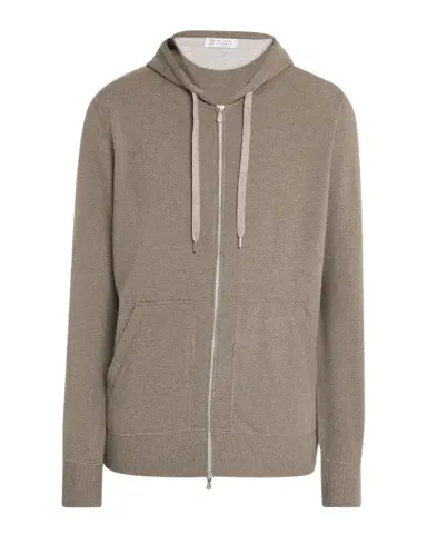 Brunello Cucinelli Men's Cashmere Knit Full-Zip Hoodie | Thumbnail 1 Brunello Cucinelli Men's Cashmere Knit Full-Zip Hoodie | Thumbnail 1