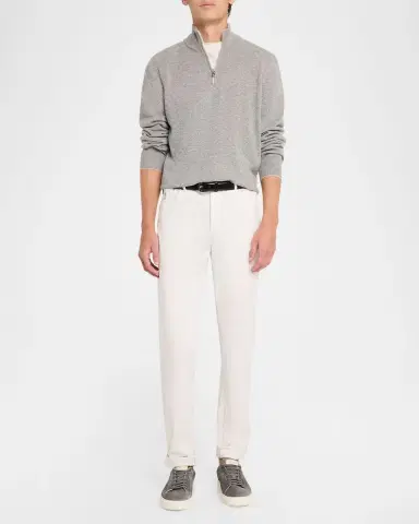 Brunello Cucinelli Men's Cashmere Quarter-Zip Sweater | Thumbnail 2 Brunello Cucinelli Men's Cashmere Quarter-Zip Sweater | Thumbnail 2
