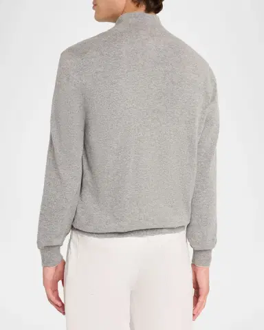 Brunello Cucinelli Men's Cashmere Quarter-Zip Sweater | Thumbnail 3 Brunello Cucinelli Men's Cashmere Quarter-Zip Sweater | Thumbnail 3