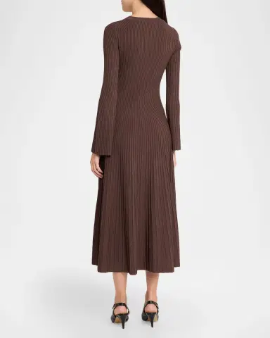 SIMKHAI Genna Ribbed Midi Dress | Thumbnail 3 SIMKHAI Genna Ribbed Midi Dress | Thumbnail 3