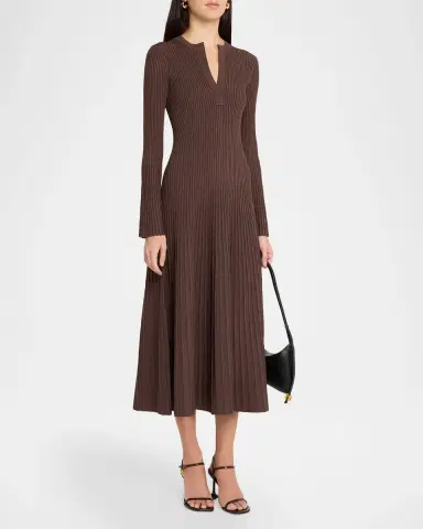 SIMKHAI Genna Ribbed Midi Dress | Thumbnail 4 SIMKHAI Genna Ribbed Midi Dress | Thumbnail 4