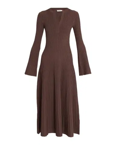 SIMKHAI Genna Ribbed Midi Dress | Thumbnail 1 SIMKHAI Genna Ribbed Midi Dress | Thumbnail 1