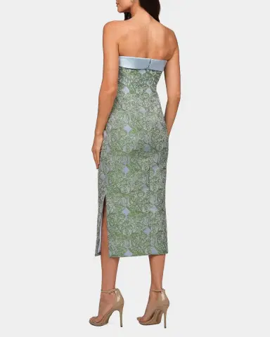 Kay Unger New York Deborah Floral Tea-Length Dress | Thumbnail 3 Kay Unger New York Deborah Floral Tea-Length Dress | Thumbnail 3