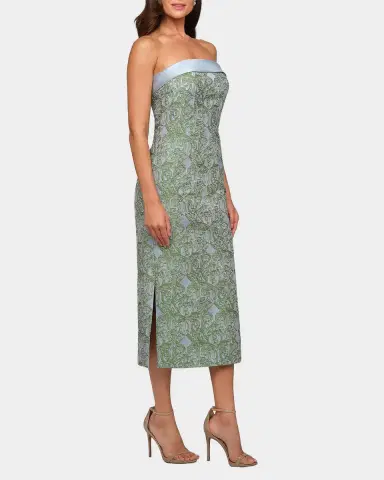 Kay Unger New York Deborah Floral Tea-Length Dress | Thumbnail 4 Kay Unger New York Deborah Floral Tea-Length Dress | Thumbnail 4
