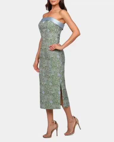 Kay Unger New York Deborah Floral Tea-Length Dress | Thumbnail 6 Kay Unger New York Deborah Floral Tea-Length Dress | Thumbnail 6