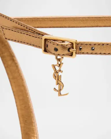 Saint Laurent 140mm Franciane Metallic Leather Platform Sandals | Thumbnail 3 Saint Laurent 140mm Franciane Metallic Leather Platform Sandals | Thumbnail 3