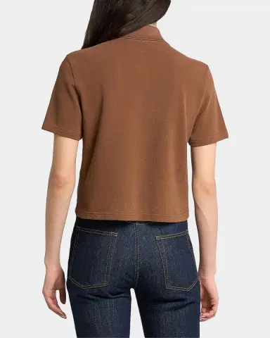 Saint Laurent Cassandre Cotton Cropped Polo Shirt | Thumbnail 3 Saint Laurent Cassandre Cotton Cropped Polo Shirt | Thumbnail 3