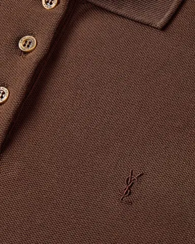 Saint Laurent Cassandre Cotton Cropped Polo Shirt | Thumbnail 6 Saint Laurent Cassandre Cotton Cropped Polo Shirt | Thumbnail 6