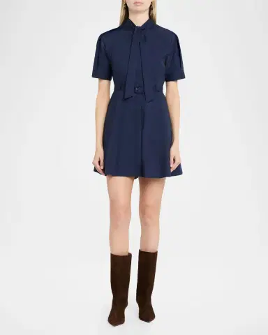 Tanya Taylor Anna Short-Sleeve Poplin Mini Dress | Thumbnail 2 Tanya Taylor Anna Short-Sleeve Poplin Mini Dress | Thumbnail 2