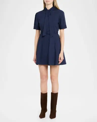 Tanya Taylor Anna Short-Sleeve Poplin Mini Dress | Thumbnail 4 Tanya Taylor Anna Short-Sleeve Poplin Mini Dress | Thumbnail 4