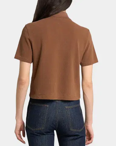Saint Laurent Cassandre Cotton Cropped Polo Shirt | Thumbnail 3 Saint Laurent Cassandre Cotton Cropped Polo Shirt | Thumbnail 3