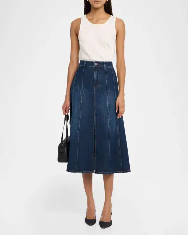 Veronica Beard Nasreen Denim Midi Skirt | Thumbnail 2 Veronica Beard Nasreen Denim Midi Skirt | Thumbnail 2