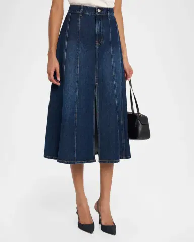 Veronica Beard Nasreen Denim Midi Skirt | Thumbnail 4 Veronica Beard Nasreen Denim Midi Skirt | Thumbnail 4