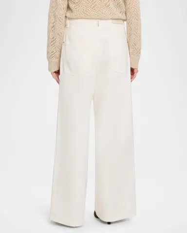 Brunello Cucinelli Authentic Denim Relaxed Wide-Leg Jeans With Monili | Thumbnail 3 Brunello Cucinelli Authentic Denim Relaxed Wide-Leg Jeans With Monili | Thumbnail 3