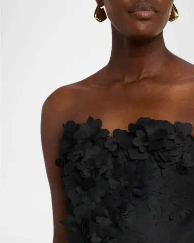 BADGLEY MISCHKA Strapless Floral Applique Midi Dress | Thumbnail 5 BADGLEY MISCHKA Strapless Floral Applique Midi Dress | Thumbnail 5