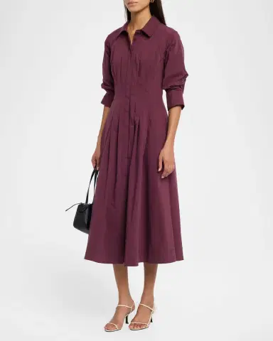 Simkhai Jazz Pintuck Midi Shirtdress | Thumbnail 4 Simkhai Jazz Pintuck Midi Shirtdress | Thumbnail 4