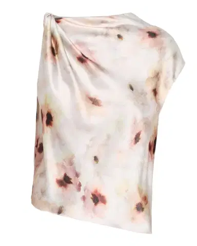 Vince Watercolor Floral Satin Twisted Asymmetric Top | Thumbnail 1 Vince Watercolor Floral Satin Twisted Asymmetric Top | Thumbnail 1