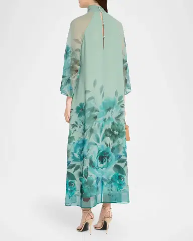 Rickie Freeman for Teri Jon Floral Border-Print Chiffon Midi Dress | Thumbnail 3 Rickie Freeman for Teri Jon Floral Border-Print Chiffon Midi Dress | Thumbnail 3