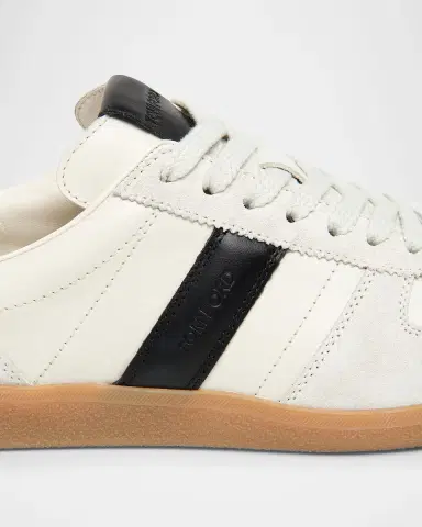 Tom Ford Men's T-Bar Leather & Suede Low-Top Sneakers | Thumbnail 3 Tom Ford Men's T-Bar Leather & Suede Low-Top Sneakers | Thumbnail 3