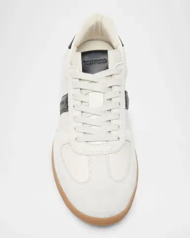 Tom Ford Men's T-Bar Leather & Suede Low-Top Sneakers | Thumbnail 4 Tom Ford Men's T-Bar Leather & Suede Low-Top Sneakers | Thumbnail 4