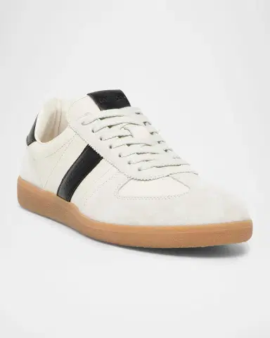 Tom Ford Men's T-Bar Leather & Suede Low-Top Sneakers | Thumbnail 5 Tom Ford Men's T-Bar Leather & Suede Low-Top Sneakers | Thumbnail 5
